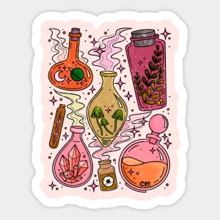 Magic Potions Witchy Vibes Pink & Orange Sticker